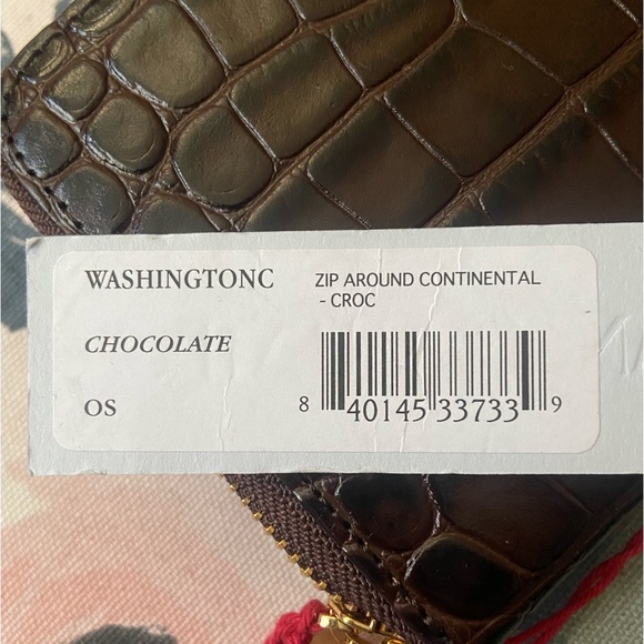 Frances Valentine Croc Embossed Washington Zip Around Continental Wallet - Picture 13 of 13